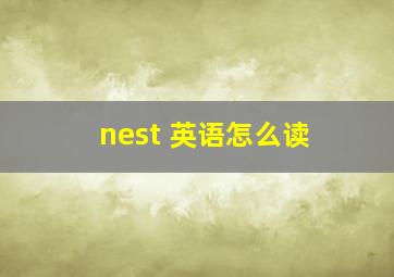 nest 英语怎么读